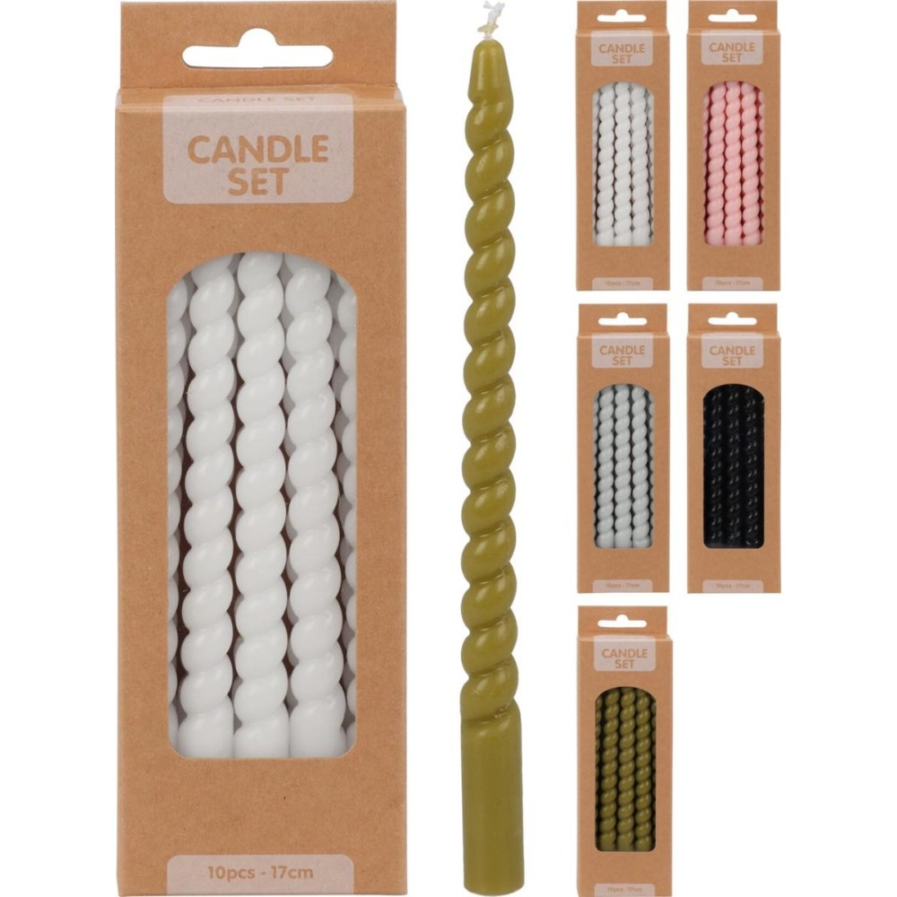 SET 10 CANDELE TWIST H17 5 COL